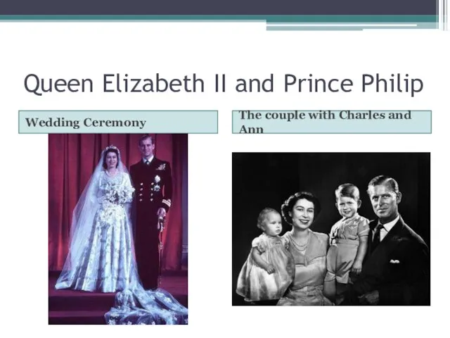 Queen Elizabeth II and Prince Philip Wedding Ceremony The couple with Charles and Ann