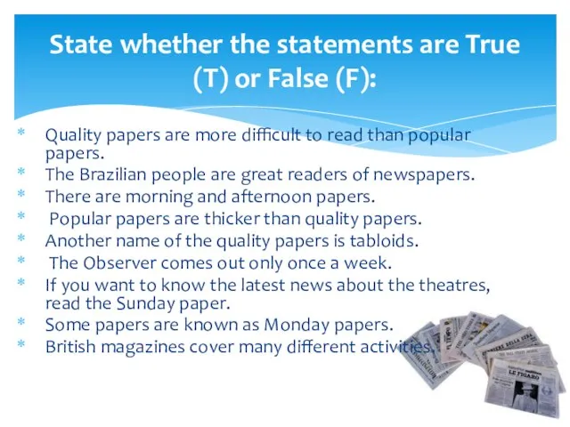 Quality papers are more difficult to read than popular papers. The Brazilian