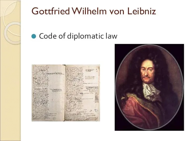 Gottfried Wilhelm von Leibniz Code of diplomatic law