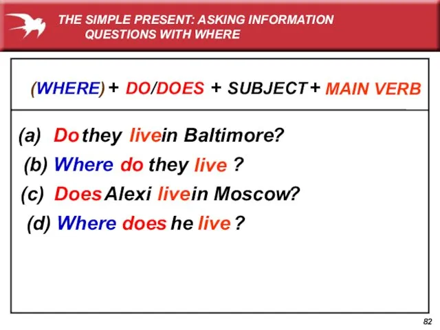 (a) in Baltimore (b) Where (c) in Moscow (d) Where Do do