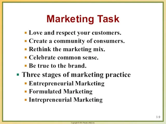 1- Marketing Task Love and respect your customers. Create a community of