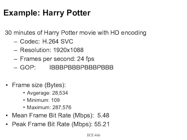 Example: Harry Potter 30 minutes of Harry Potter movie with HD encoding