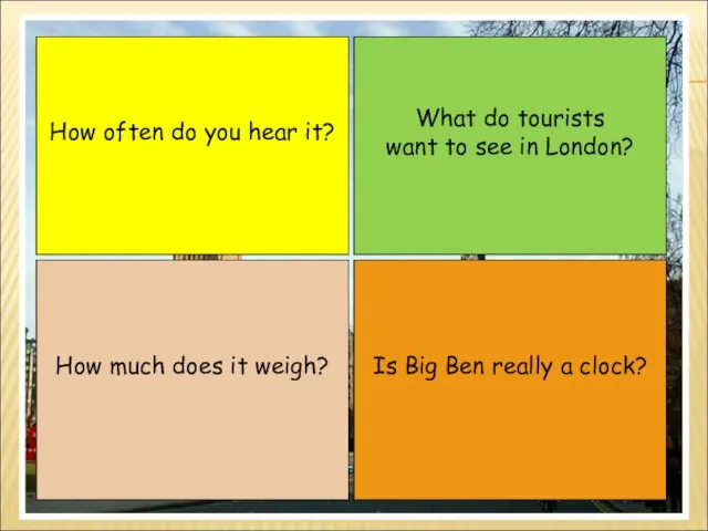 What do tourists want to see in London? Is Big Ben really