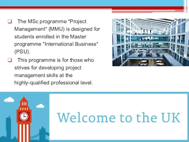 The MSc programme "Project Management" (MMU) is designed for students enrolled in