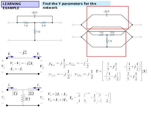 LEARNING EXAMPLE Find the Y parameters for the network