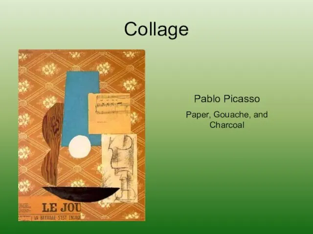 Collage Pablo Picasso Paper, Gouache, and Charcoal