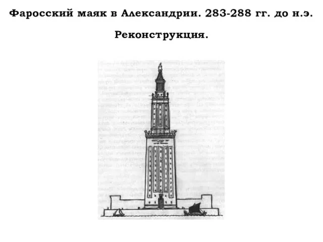 Фаросский маяк в Александрии. 283-288 гг. до н.э. Реконструкция.