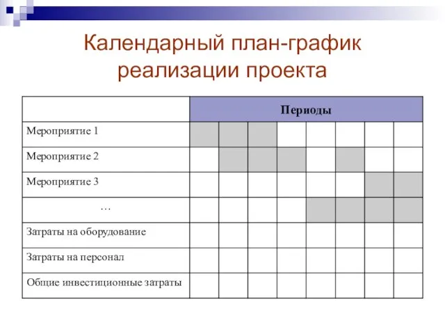 Календарный план-график реализации проекта