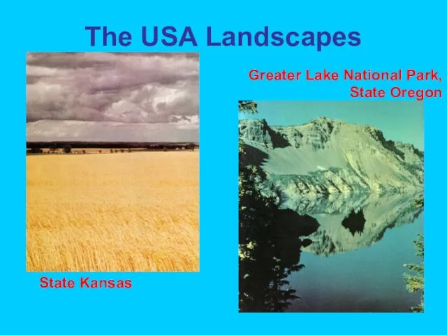 The USA Landscapes Greater Lake National Park, State Oregon State Kansas