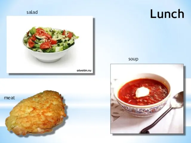 Lunch salad meat soup