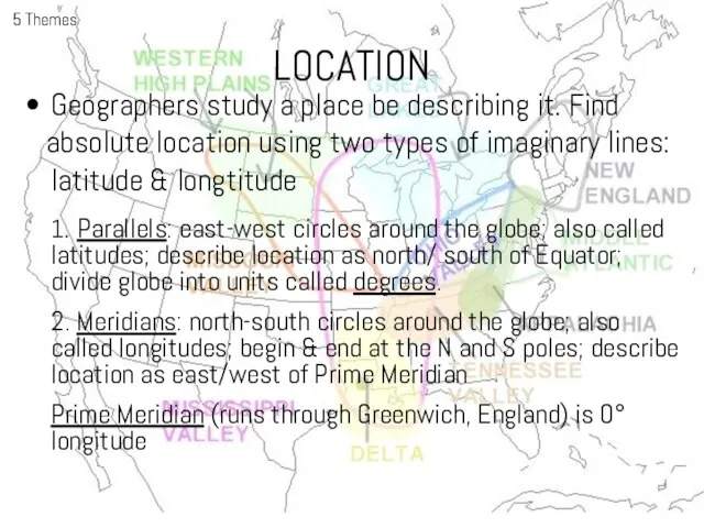 LOCATION Geographers study a place be describing it. Find absolute location using