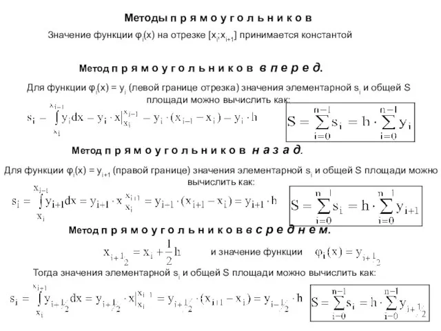 Методы п р я м о у г о л ь н