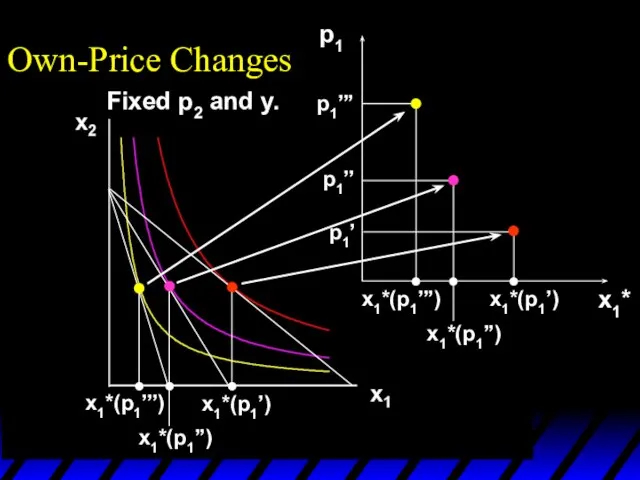 x1*(p1’’’) x1*(p1’) x1*(p1’’) p1 x1*(p1’) x1*(p1’’’) x1*(p1’’) p1’ p1’’ p1’’’ x1* Own-Price