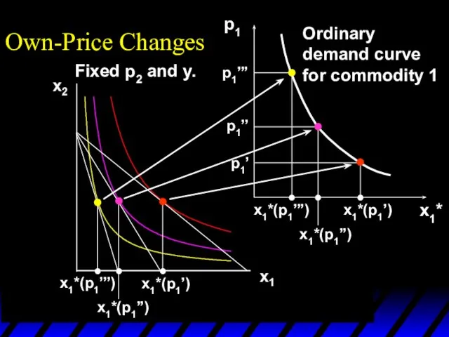 x1*(p1’’’) x1*(p1’) x1*(p1’’) p1 x1*(p1’) x1*(p1’’’) x1*(p1’’) p1’ p1’’ p1’’’ x1* Own-Price