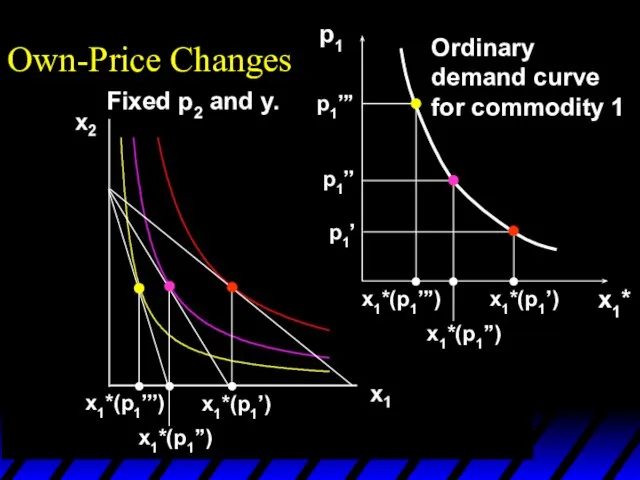 x1*(p1’’’) x1*(p1’) x1*(p1’’) p1 x1*(p1’) x1*(p1’’’) x1*(p1’’) p1’ p1’’ p1’’’ x1* Own-Price