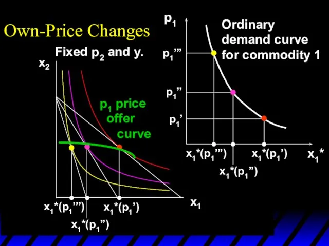 x1*(p1’’’) x1*(p1’) x1*(p1’’) p1 x1*(p1’) x1*(p1’’’) x1*(p1’’) p1’ p1’’ p1’’’ x1* Own-Price