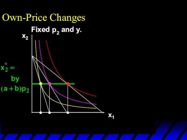 x1*(p1’’’) x1*(p1’) x1*(p1’’) Own-Price Changes Fixed p2 and y.