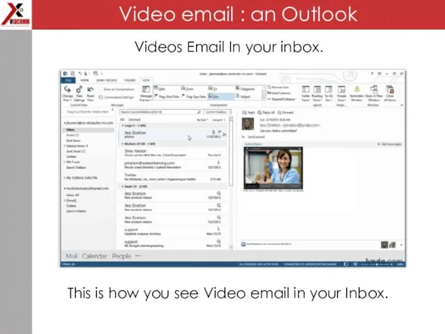 Video email : an Outlook Videos Email In your inbox. This is