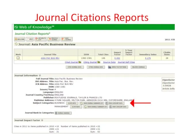 Journal Citations Reports