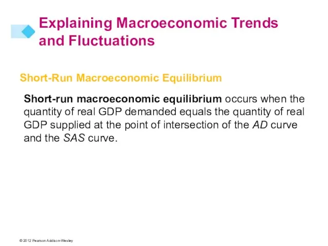 Explaining Macroeconomic Trends and Fluctuations Short-Run Macroeconomic Equilibrium Short-run macroeconomic equilibrium occurs