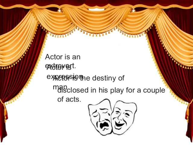Actor is an extrovert. Actor is expression. Actor is the destiny of