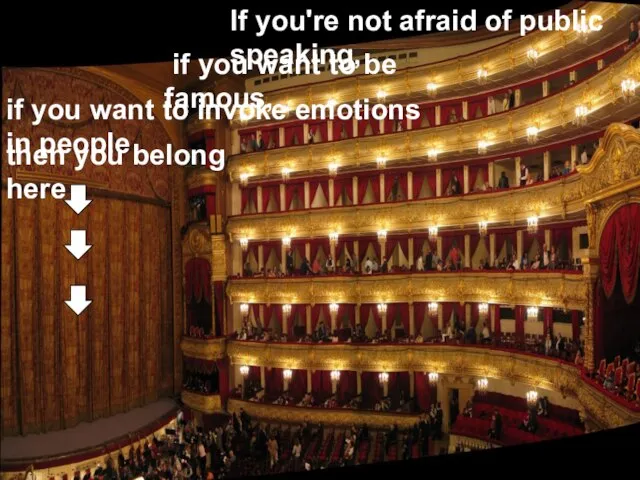 If you're not afraid of public speaking, if you want to be