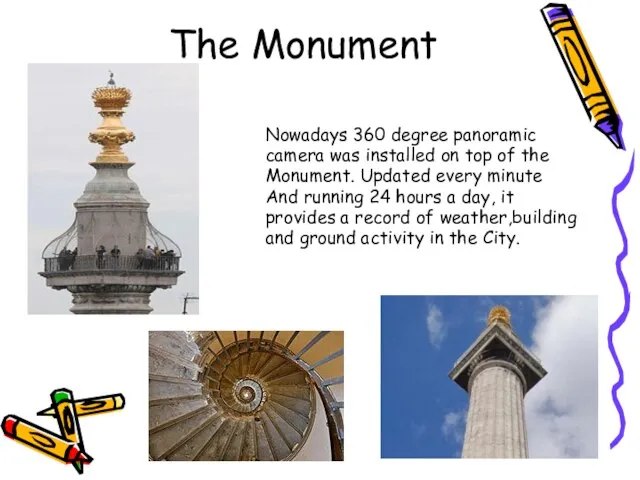 The Monument Nowadays 360 degree panoramic camera was installed on top of