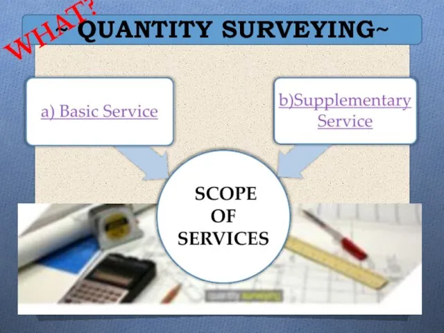 ~ QUANTITY SURVEYING~ WHAT?