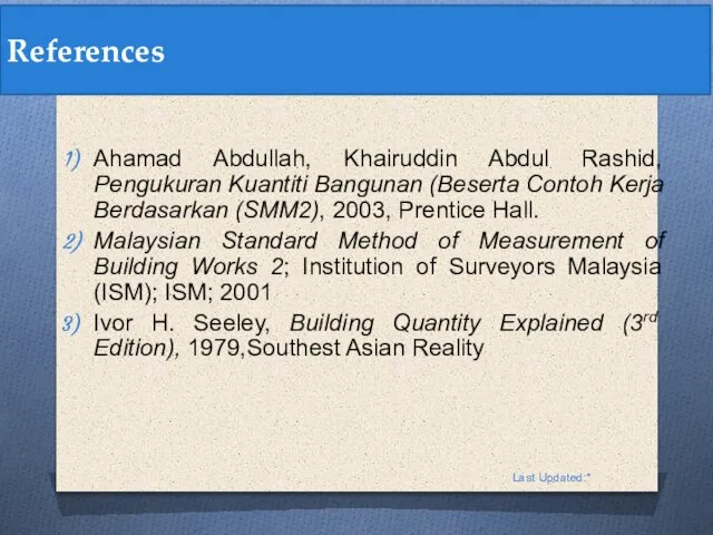 Ahamad Abdullah, Khairuddin Abdul Rashid, Pengukuran Kuantiti Bangunan (Beserta Contoh Kerja Berdasarkan