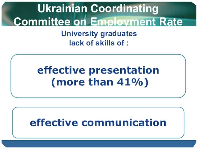 Ukrainian Coordinating Committee on Employment Rate effective communication effective presentation (more than