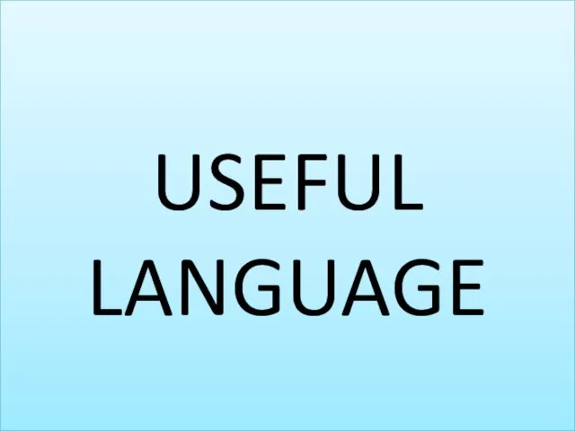 USEFUL LANGUAGE