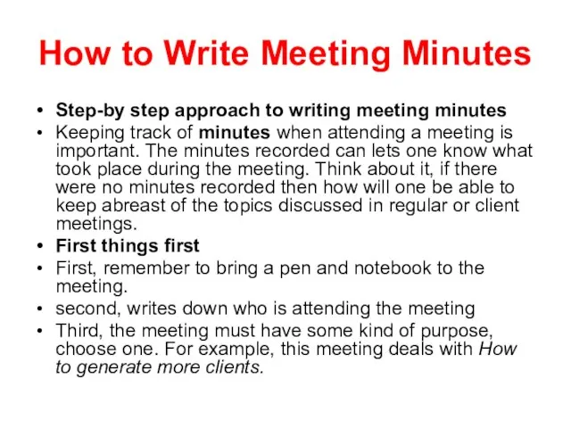 How to Write Meeting Minutes Step-by step approach to writing meeting minutes