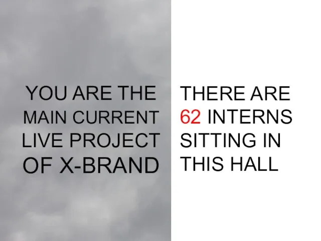 YOU ARE THE MAIN CURRENT LIVE PROJECT OF X-BRAND THERE ARE 62