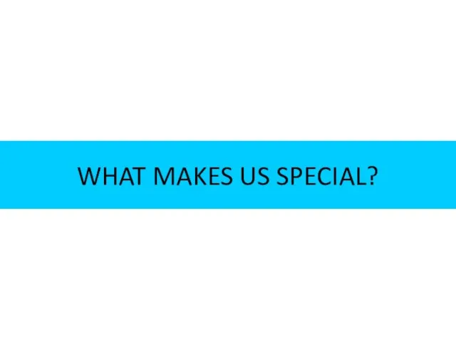 WHAT MAKES US SPECIAL?