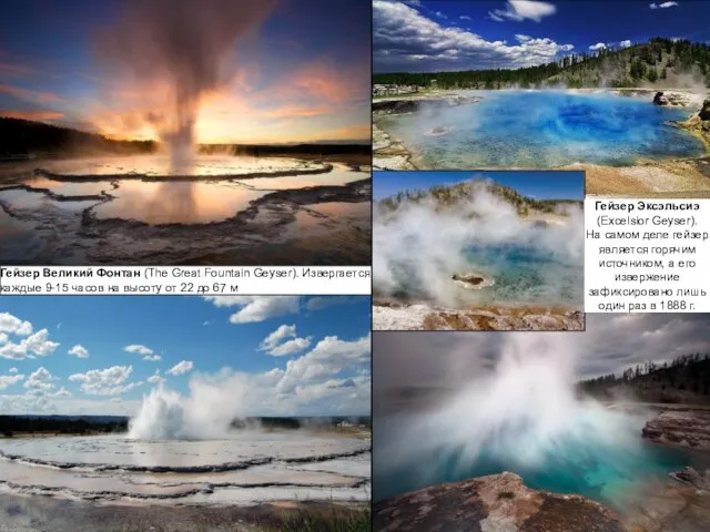 Гейзер Великий Фонтан (The Great Fountain Geyser). Извергается каждые 9-15 часов на