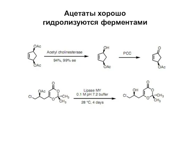 Ацетаты хорошо гидролизуются ферментами