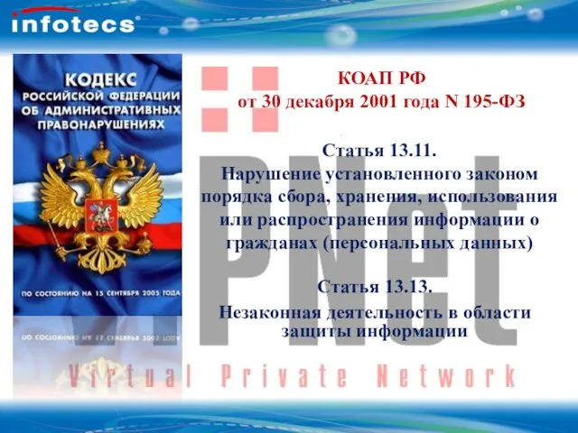 ОАО Инфотекс Технология ViPNet КОАП РФ от 30 декабря 2001 года N
