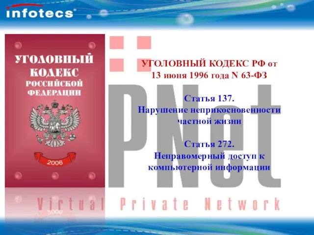 ОАО Инфотекс Технология ViPNet УГОЛОВНЫЙ КОДЕКС РФ от 13 июня 1996 года