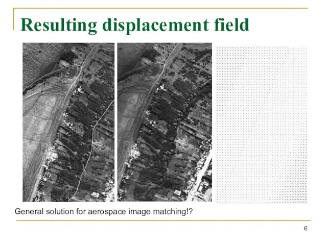 Resulting displacement field General solution for aerospace image matching!?