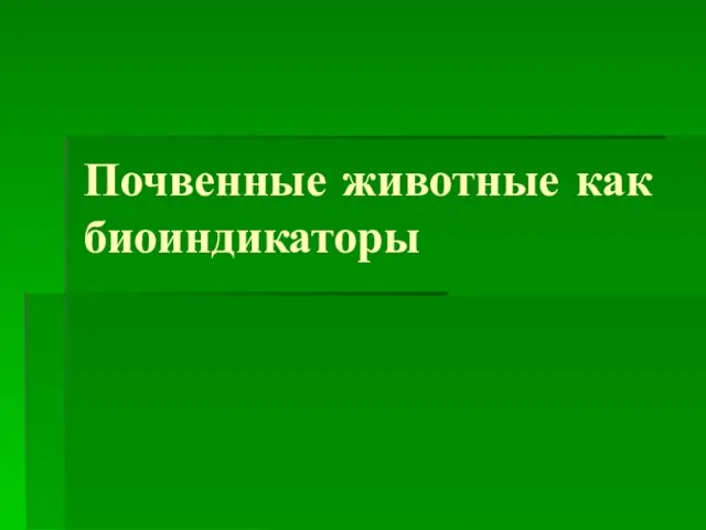 Почвенные животные как биоиндикаторы