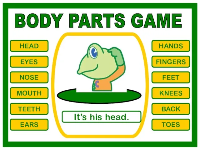 BODY PARTS GAME HEAD EYES NOSE MOUTH TEETH EARS HANDS FINGERS FEET