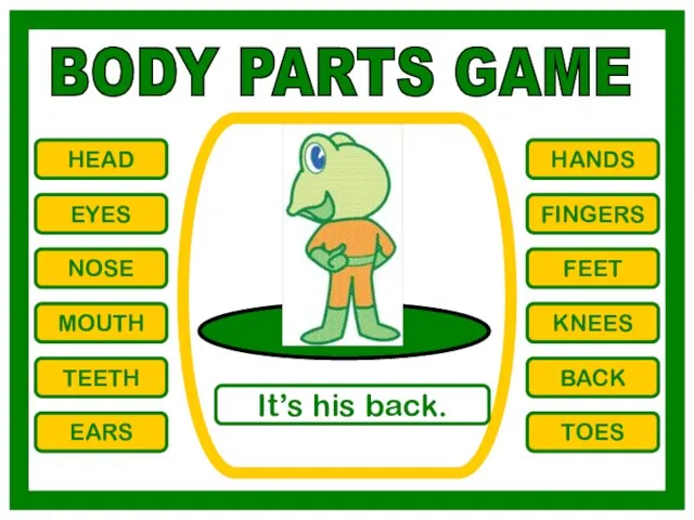 BODY PARTS GAME HEAD EYES NOSE MOUTH TEETH EARS HANDS FINGERS FEET