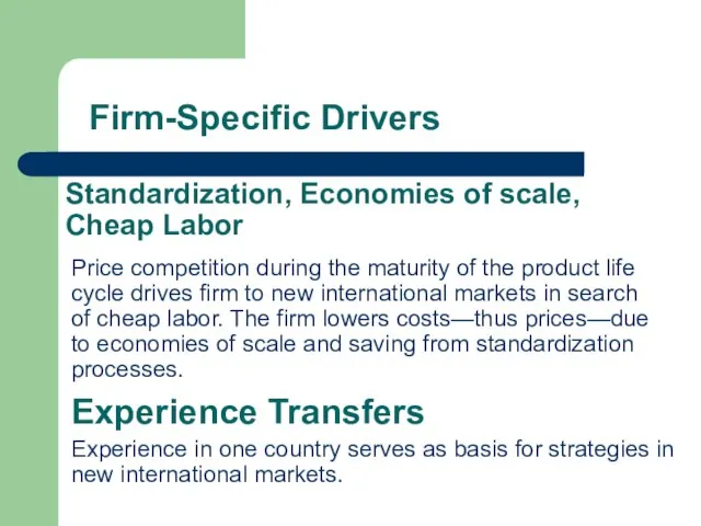 Price competition during the maturity of the product life cycle drives firm