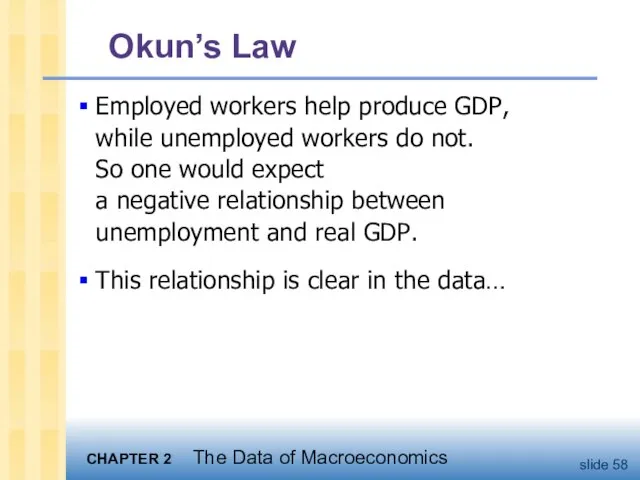 Employed workers help produce GDP, while unemployed workers do not. So one