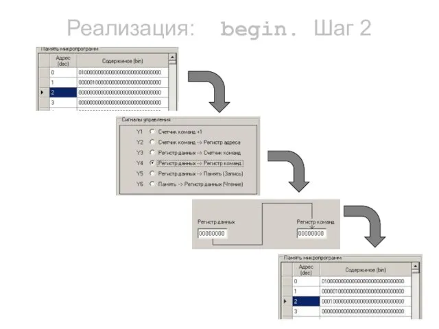 Реализация: begin. Шаг 2