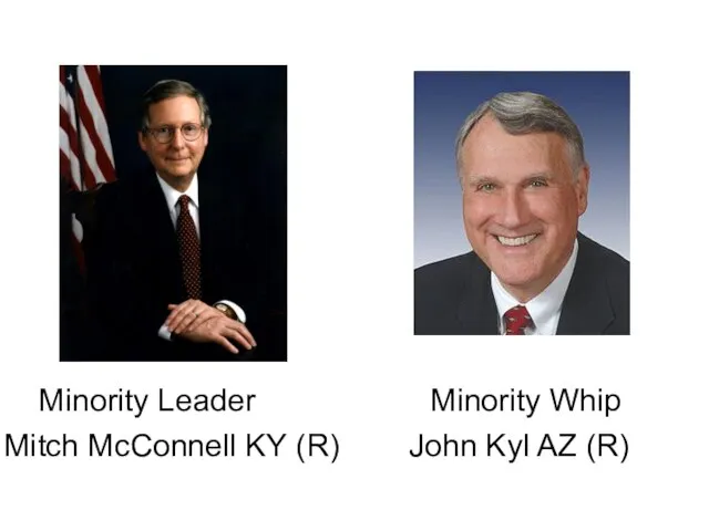 Minority Leader Minority Whip Mitch McConnell KY (R) John Kyl AZ (R)