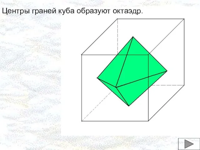 Центры граней куба образуют октаэдр.