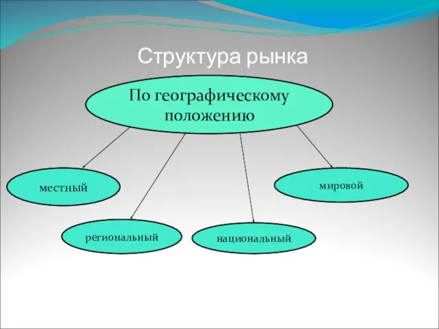 Структура рынка По географическому положению местный региональный национальный мировой