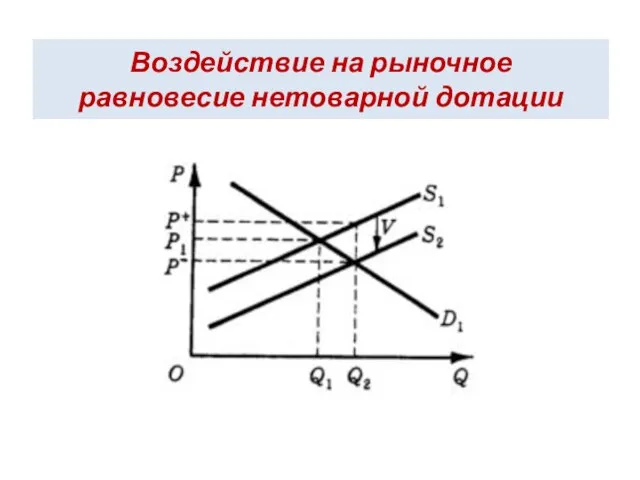 Воздействие на рыночное равновесие нетоварной дотации