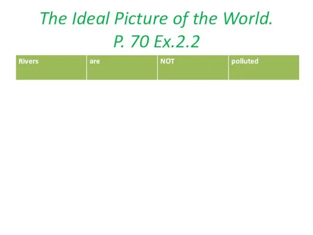 The Ideal Picture of the World. P. 70 Ex.2.2
